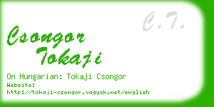 csongor tokaji business card